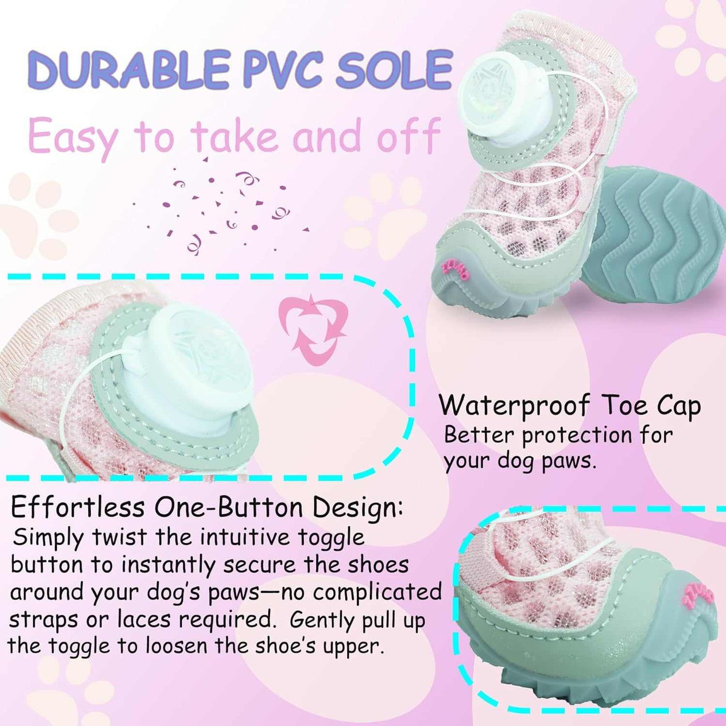 Dog Shoes Paw Protectors for Small to Medium Puppies
