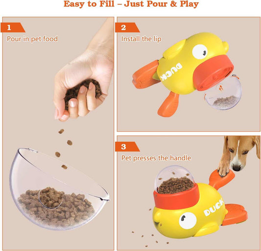 Interactive Dog Treat Dispenser Toy and Food Puzzle Slow Feeder