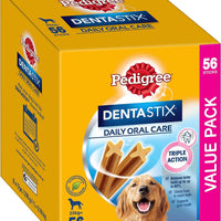 Large Dental Dog Treats - Daily Oral Care Value Pack (56 Sticks)