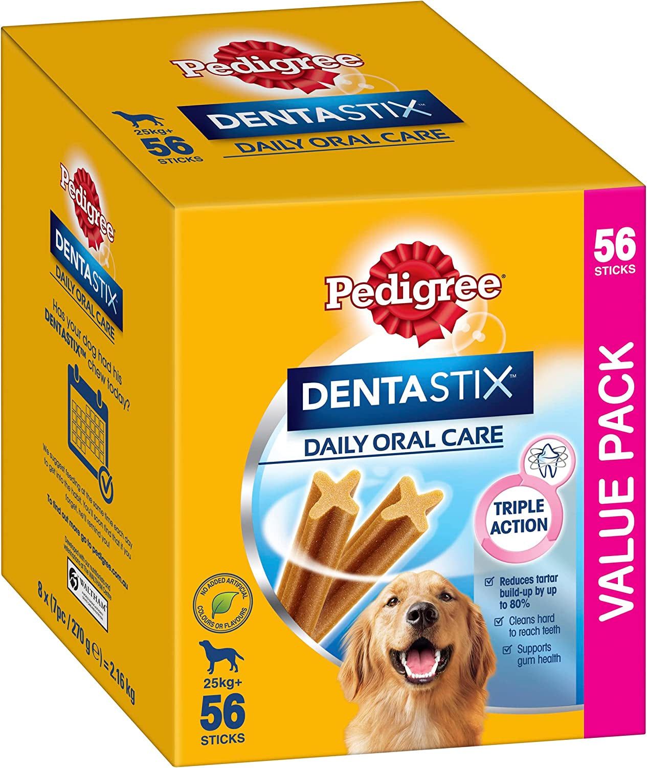 Large Dental Dog Treats - Daily Oral Care Value Pack (56 Sticks)