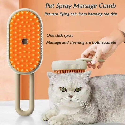 3-In-1 Pet Grooming Spray Brush for Cats and Dogs