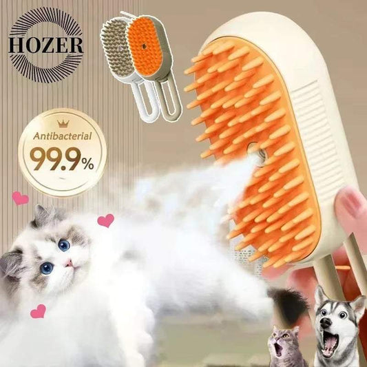 3-In-1 Pet Grooming Spray Brush for Cats and Dogs